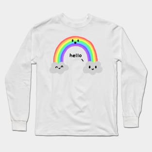 hello happy rainbow Long Sleeve T-Shirt